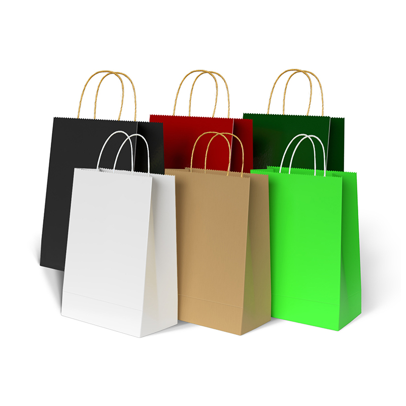 100% Recycled Sturdy Kraft Shopping paper Bags with twisted  handles 4
