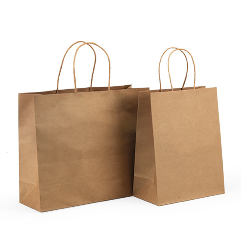 100% Recycled Sturdy Kraft Shopping paper Bags with twisted  handles 2