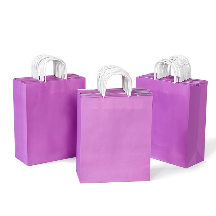 Recycled white kraft paper carrier bag with handles 2