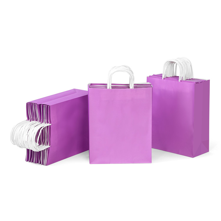 Recycled white kraft paper carrier bag with handles 5