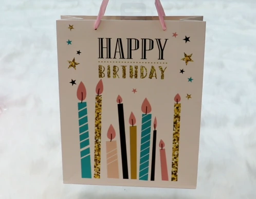 Hot Selling Promotional Exquisite Custom Birthday Gift Ivory Paper Bags With Handle 1