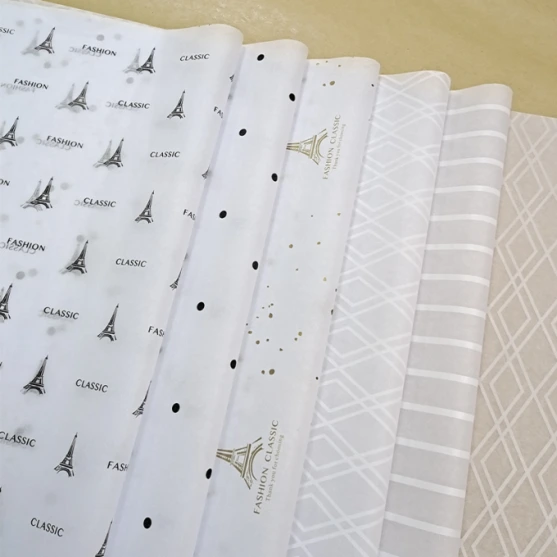 LOGO Personalizzato all'ingrosso di fabbrica Carta velina di alta qualità da 17 g/m² Dimensioni personalizzate con stampa 1