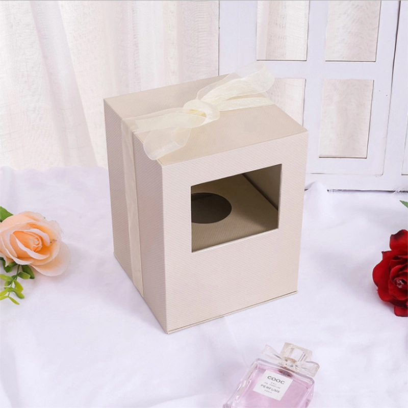Caja de regalo de flores sorpresa para el Día de San Valentín, caja de regalo de mano personalizada para boda, caja de regalo de rosas con ventana, embalaje de caja de flores preservadas 1