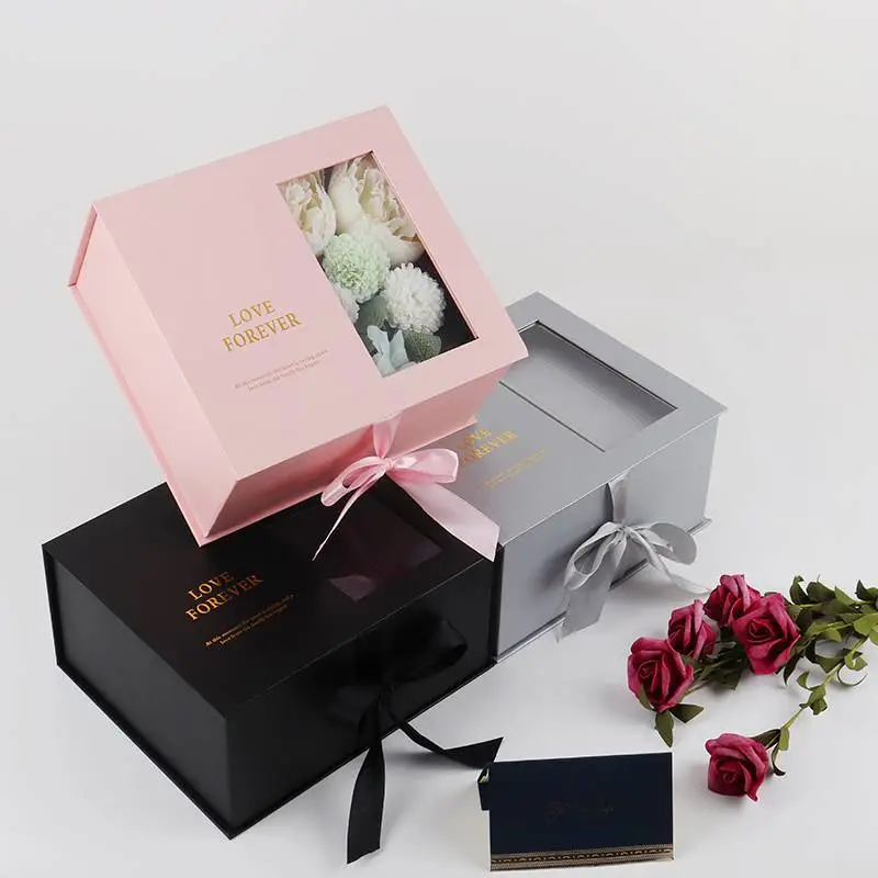 High Quality Paper Gift box Custom With Translucent PVC Window 1