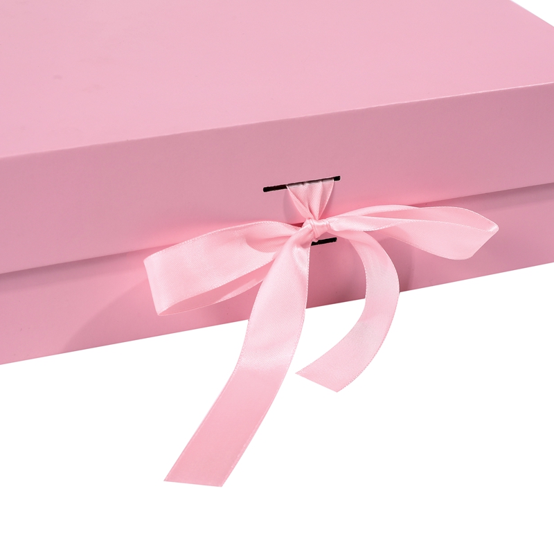 Solid Color Folding Gift Box With Ribbon Bow for Daily Gigts 2