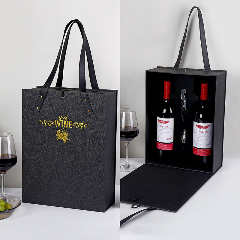 New design Rigid Cardboard Paper Wine Gift Boxes with Customized Logo