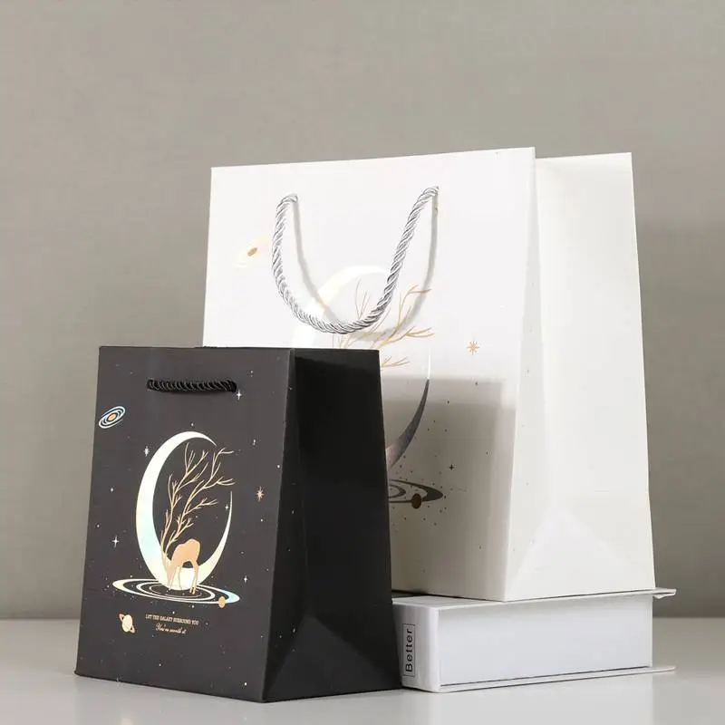 Customized Exquisite Daily Paper Gift Bags With High-qualtity Rope Handle 1