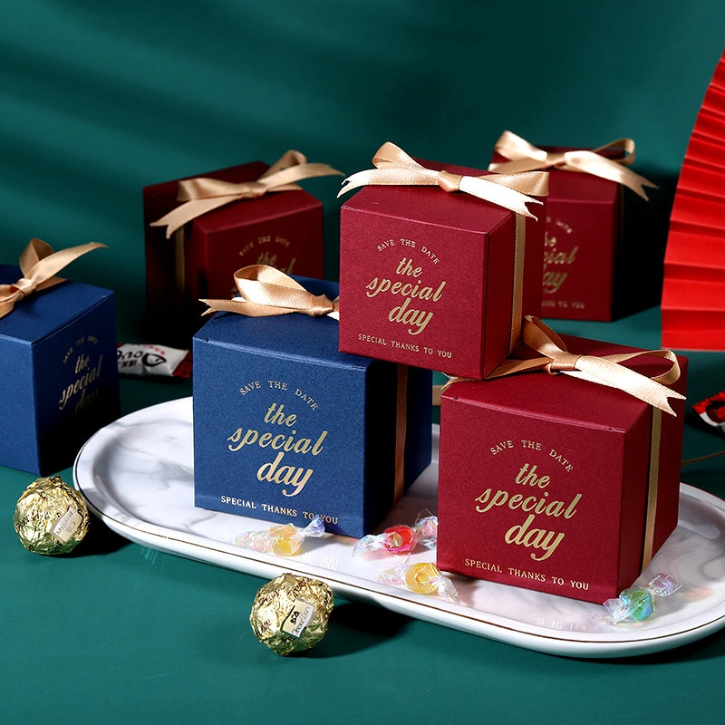 White card paper gift box for wedding candy packaging wholesale 1