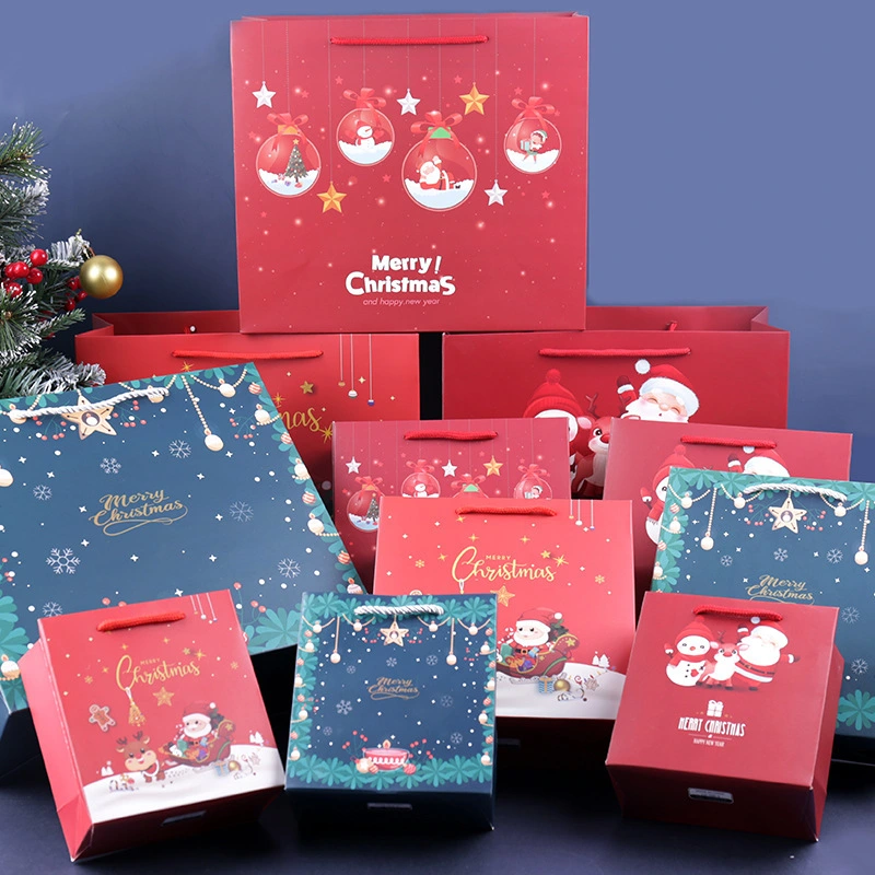 Factory Wholesale Recyclable Ivory paper Cute Christmas Bag 1