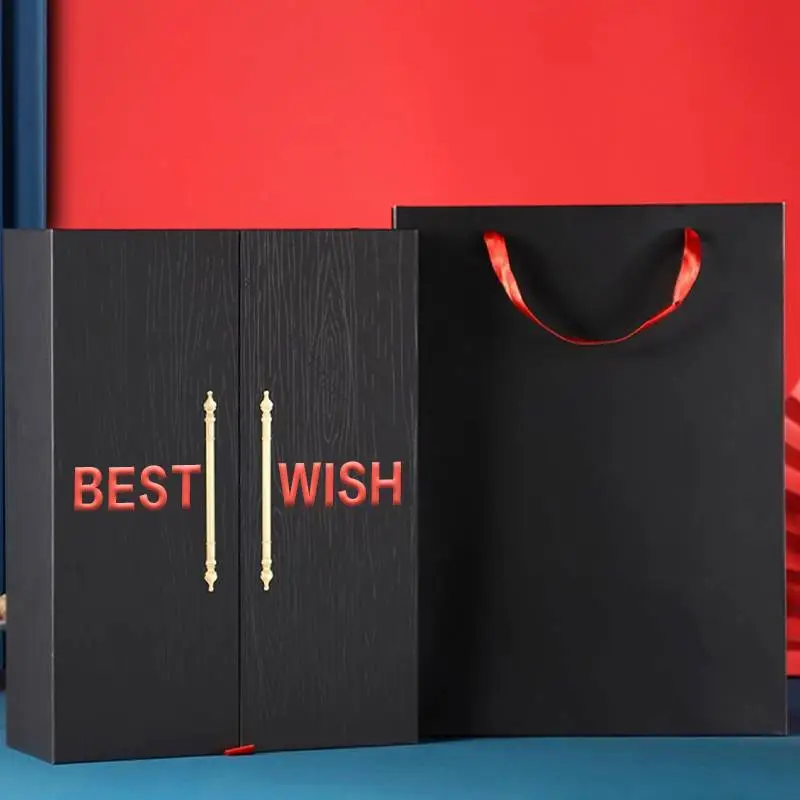 China Wholesale High Quality Wine Packaging Rigid Flip Cardboard Paper Gift Boxes 1