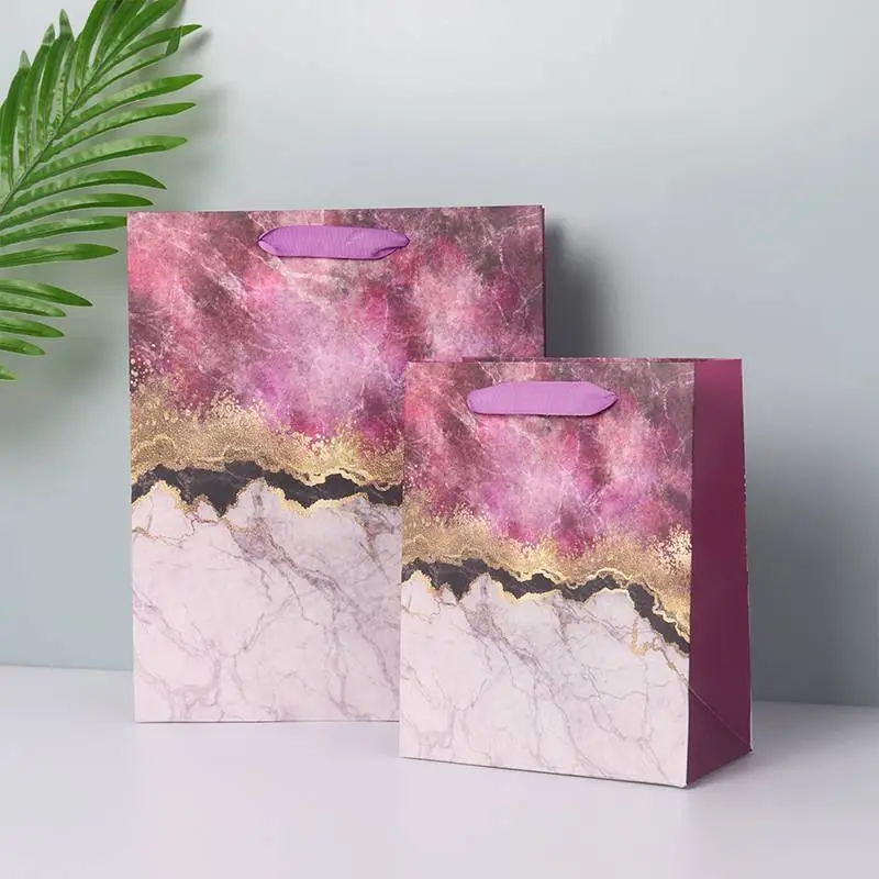 Jialan Package - Luxury Paper Shopping Bags with Color Marble Pattern Manufacturer 1