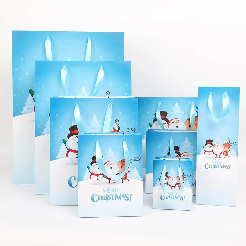 8 Different Sizes Of Blue Christmas Gift Bags Online Wholesale/Jialan Package 1