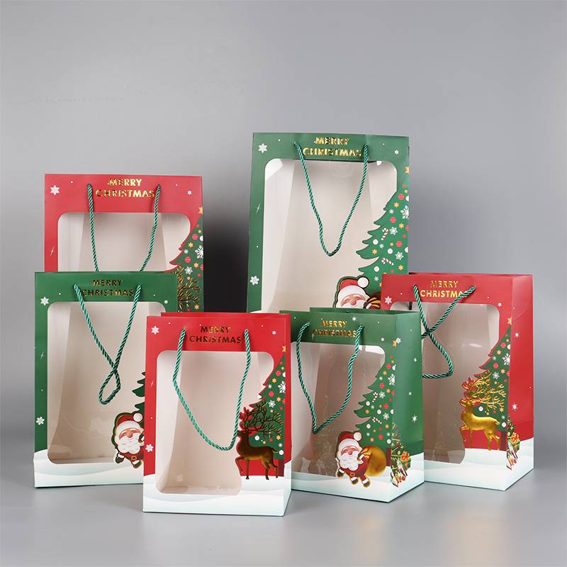 2024 New Window Christmas Gift Paper Bags Wholesale in All Sizes 1