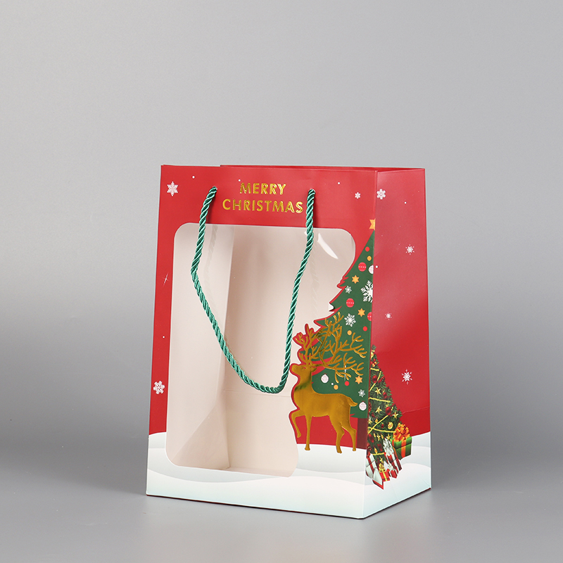 2024 New Window Christmas Gift Paper Bags Wholesale in All Sizes 6