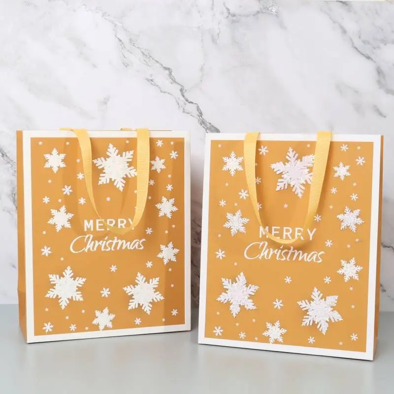 New design Christmas snow flake gift bags custom with Glittering 1
