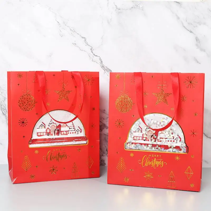 2024 nuevos bolsos rojos del regalo de Navidad de la ventana creativa al por mayor con estampado en caliente en línea 1