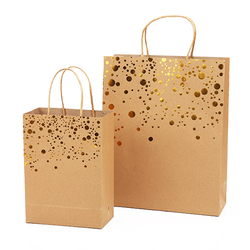 Wholesale custom high quality Kraft shopping bag with hot stamping 3