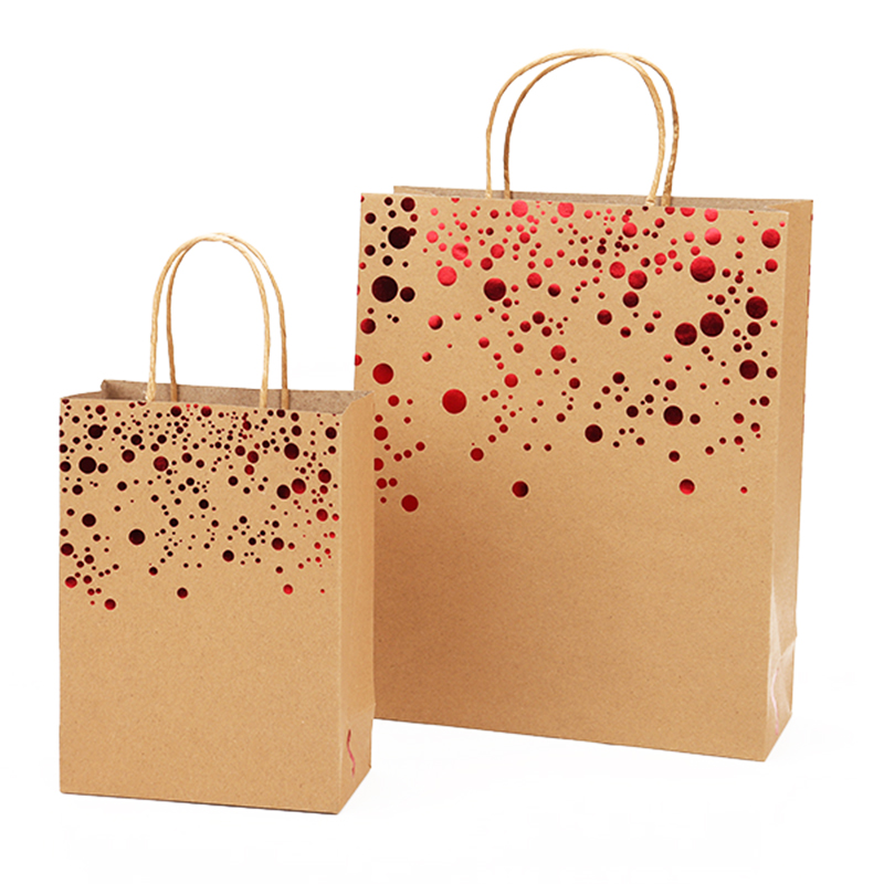Wholesale custom high quality Kraft shopping bag with hot stamping 2