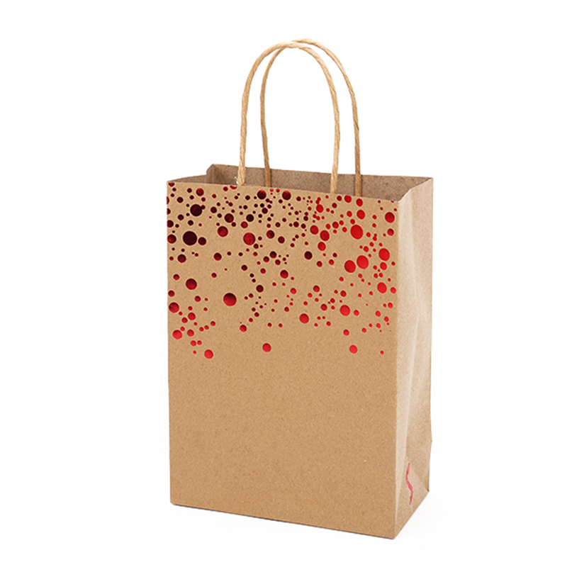 Wholesale custom high quality Kraft shopping bag with hot stamping 4