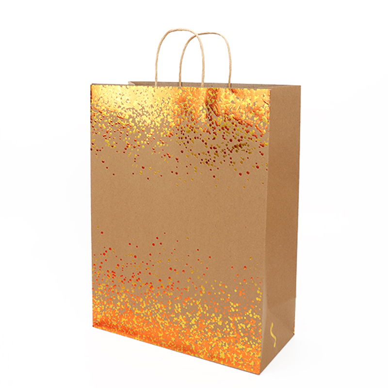 Wholesale custom high quality Kraft shopping bag with hot stamping 6