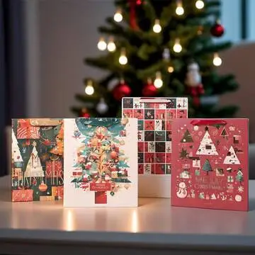 New Design Christmas Paper Gift Bags Factory Custom Wholesale