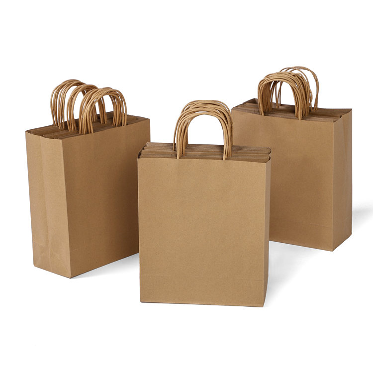Custom made bulk kraft bags with handles supply for shopping malls 1