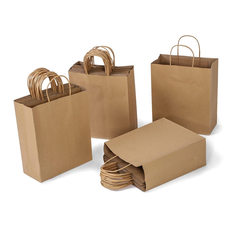 Custom made bulk kraft bags with handles supply for shopping malls 2