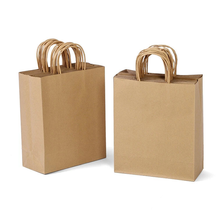 Custom made bulk kraft bags with handles supply for shopping malls 4
