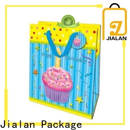 Jialan قم بتعبئة أكياس الورق الزرقاء الاقتصادية مع مقابض البائع لتغليف الهدايا 1