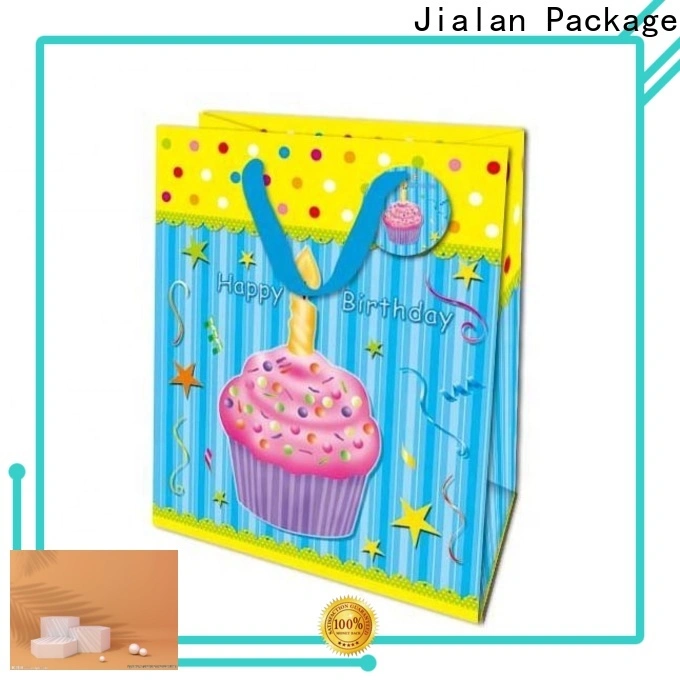 Jialan حزمة أكياس الورق الأزرق مع مقابض البائع لتغليف الهدايا 1