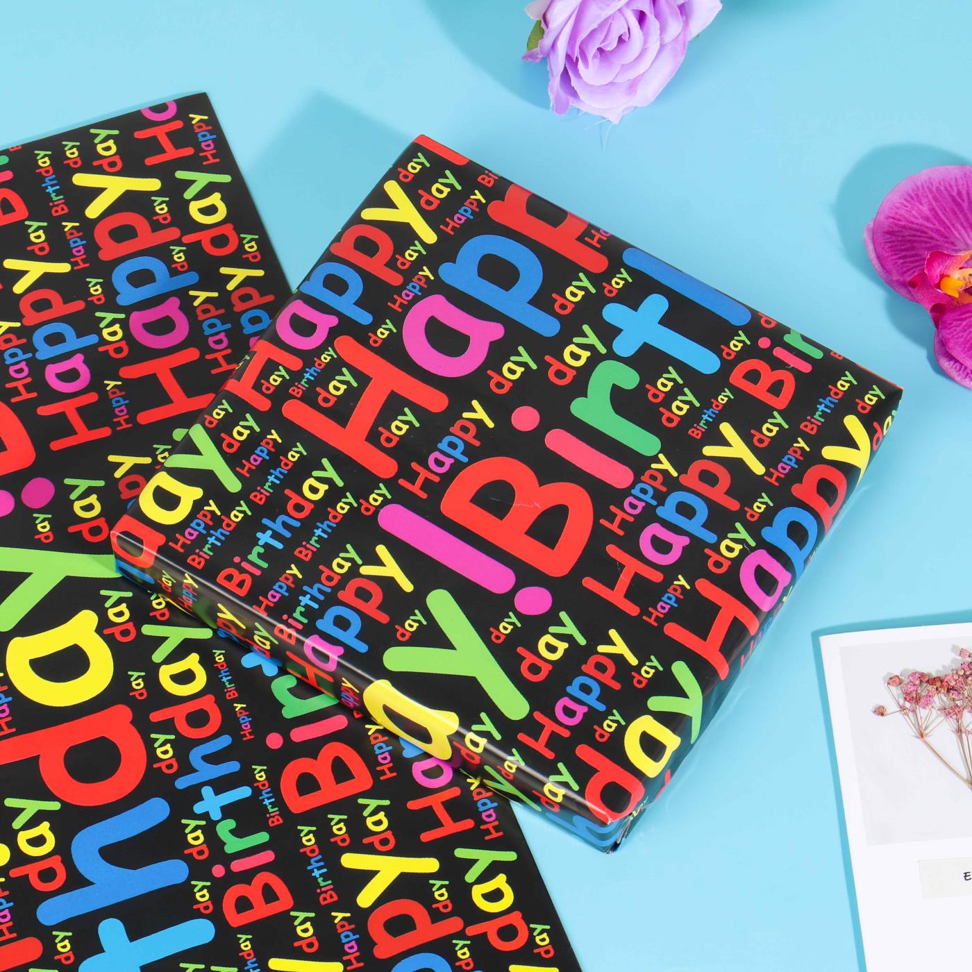 Wholesale Custom Birthday Gift DIY Decor Wrapping Paper disposable lovely coated wrapping paper OEM/ODM 