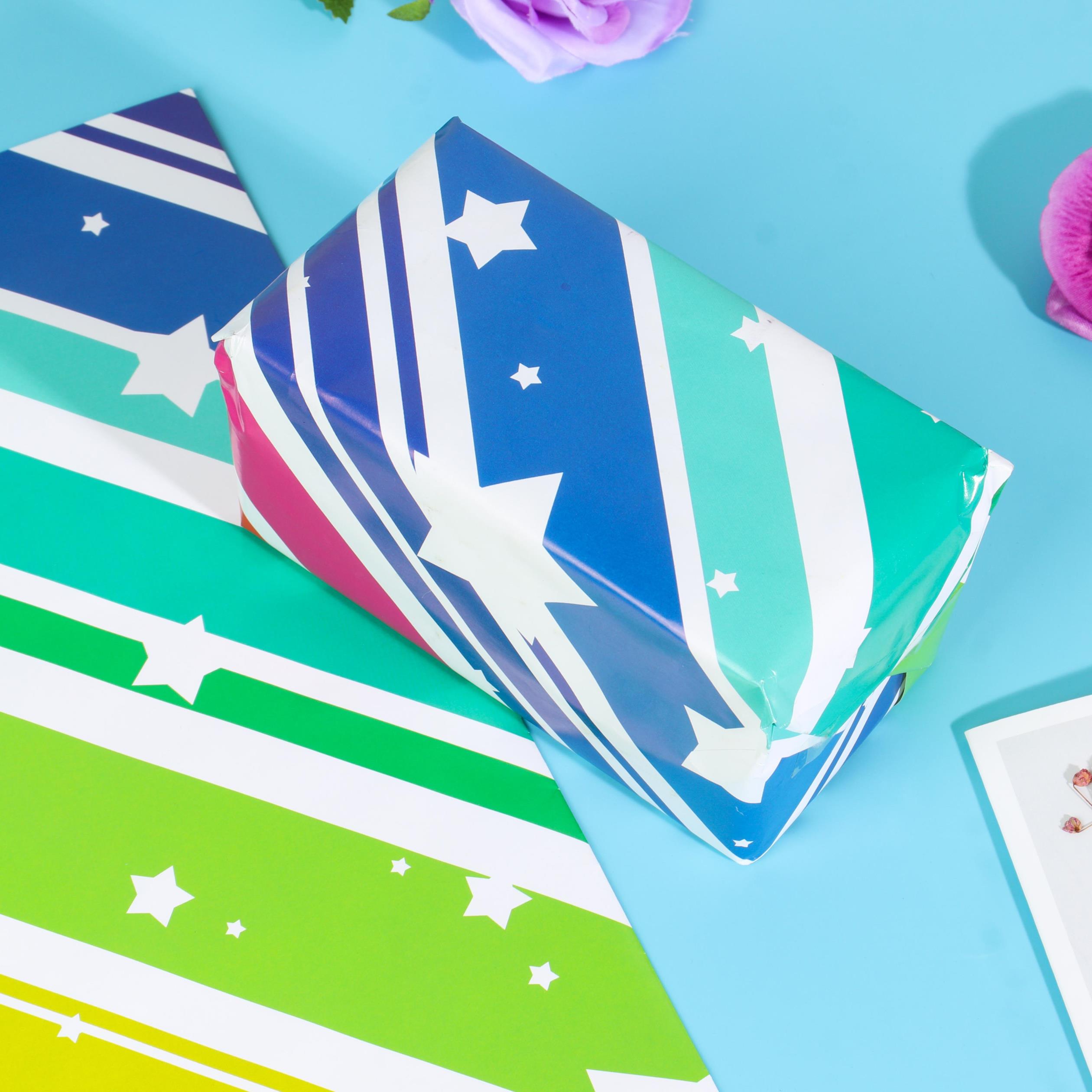Wholesale Custom Birthday Gift DIY Decor Wrapping Paper disposable lovely coated wrapping paper OEM/ODM 