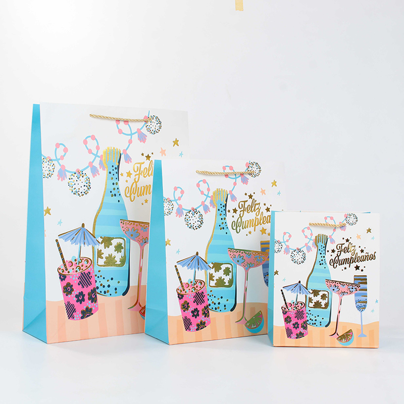 colorful printing birthday gift bags wholesale