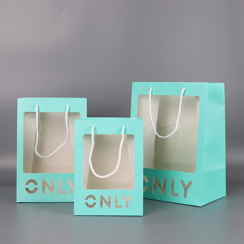 Conjunto de sacos para presente de papel verde "SOMENTE" no atacado