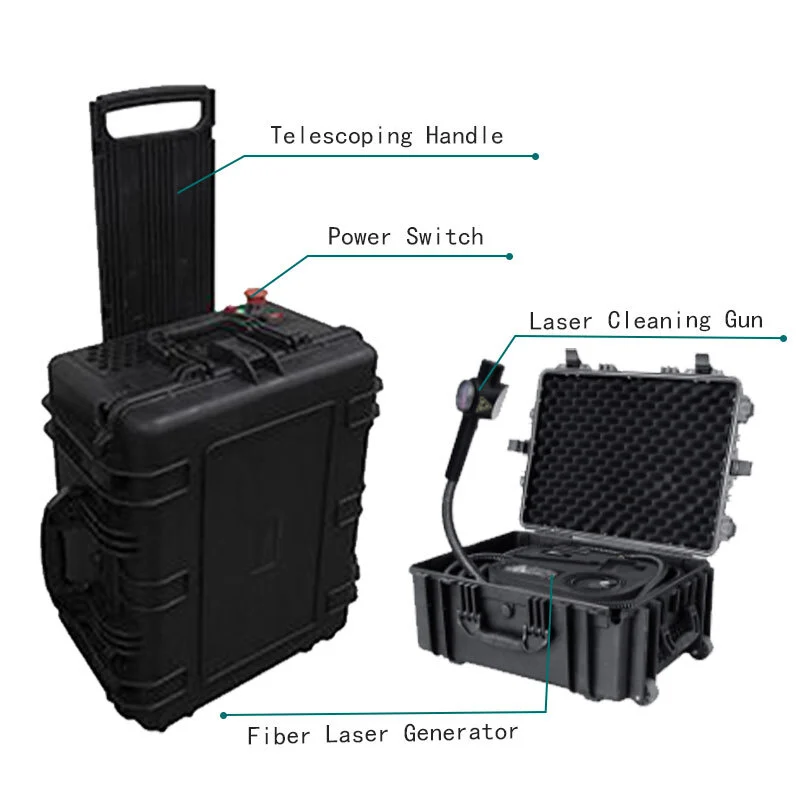 Trolley Case Handheld Portable Rust Removal 100W Laser Cleaning 1