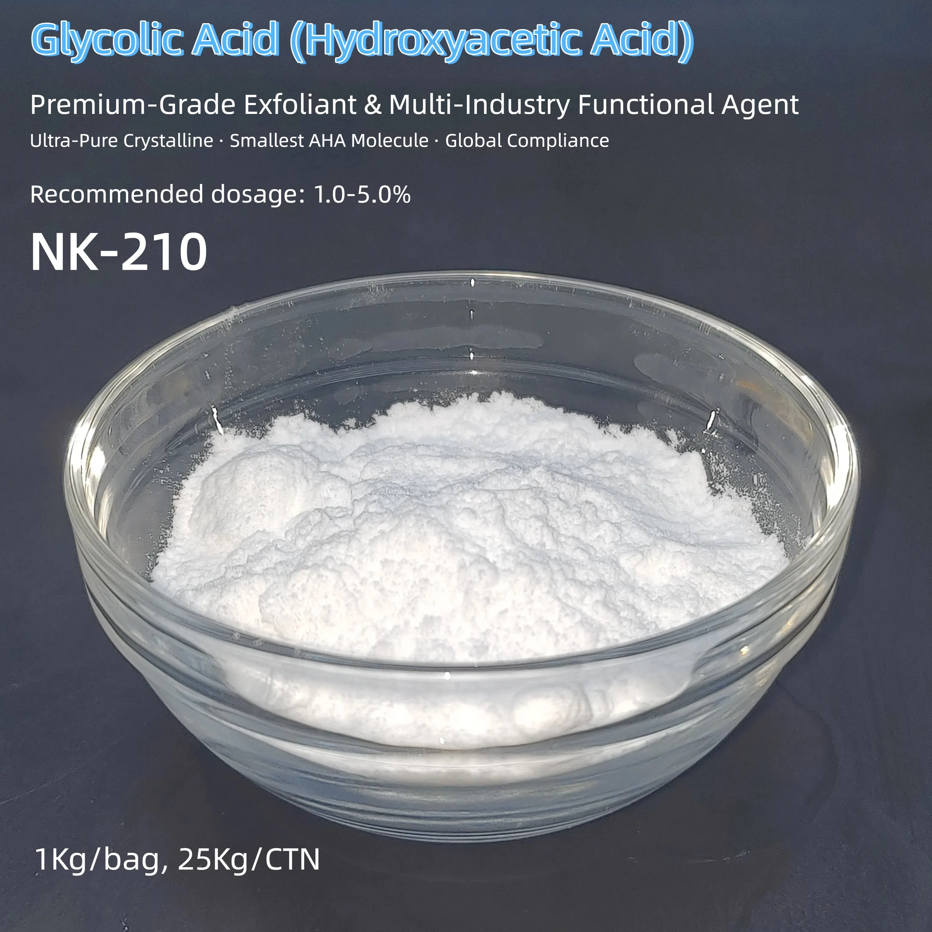 Glycolic Acid (Hydroxyacetic Acid): Premium-Grade Exfoliant & Multi-Industry Functional Agent 1