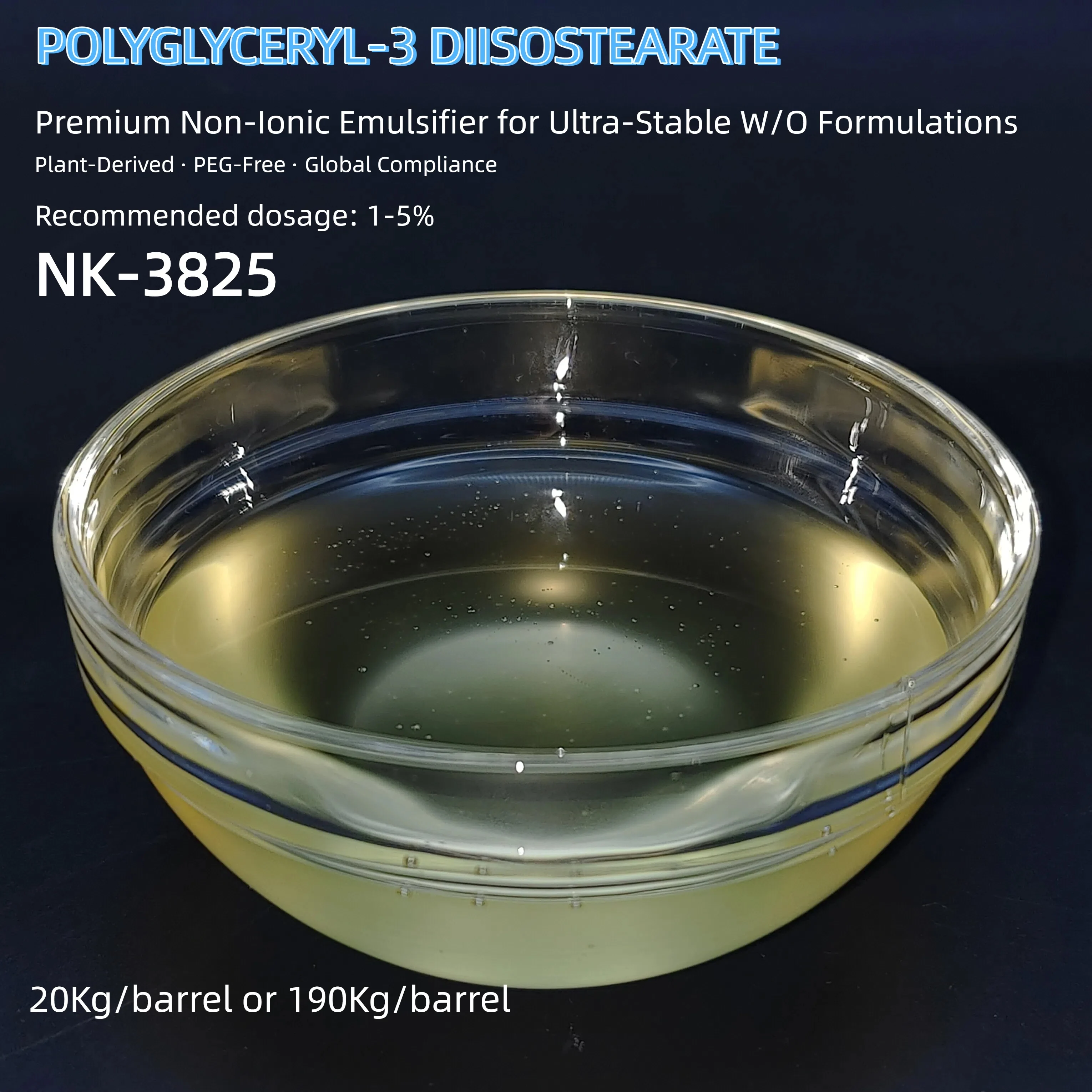 POLYGLYCERYL-3 DIISOSTEARATE: Premium Non-Ionic Emulsifier for Ultra-Stable W/O Formulations 1