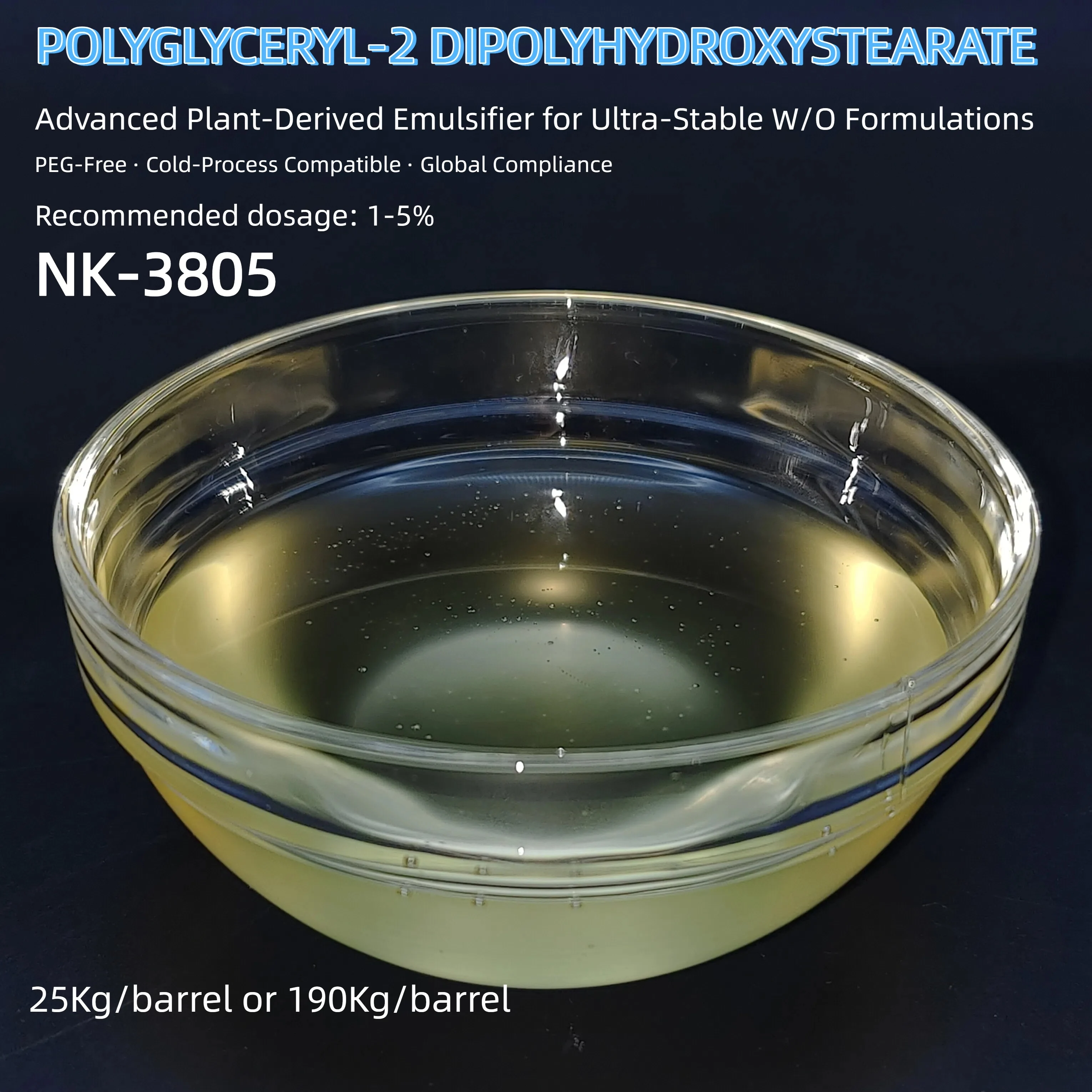 POLYGLYCERYL-2 DIPOLYHYDROXYSTEARATE: Advanced Plant-Derived Emulsifier for Ultra-Stable W/O Formulations 1