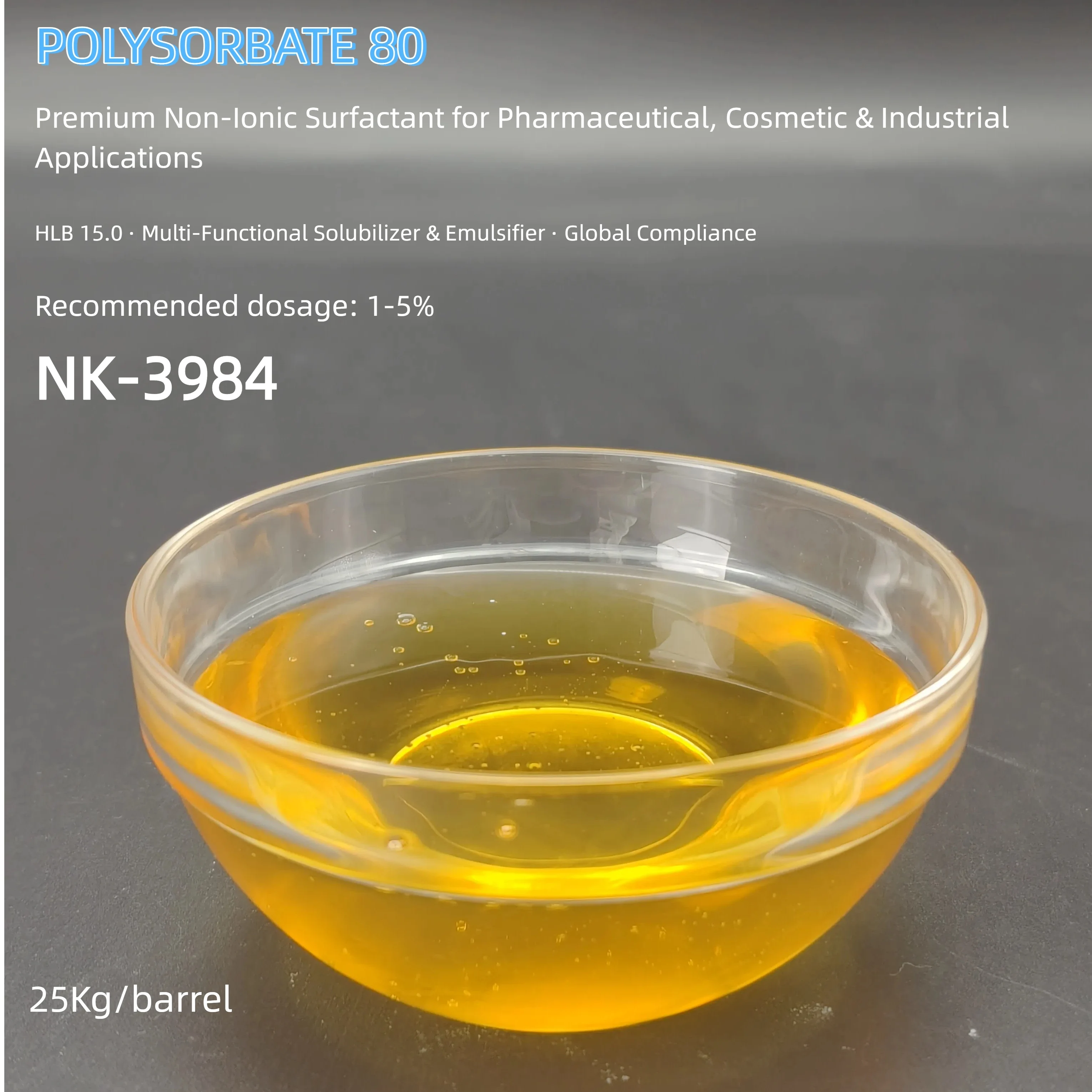 POLYSORBATE 80: Premium Non-Ionic Surfactant for Pharmaceutical, Cosmetic & Industrial Applications 1