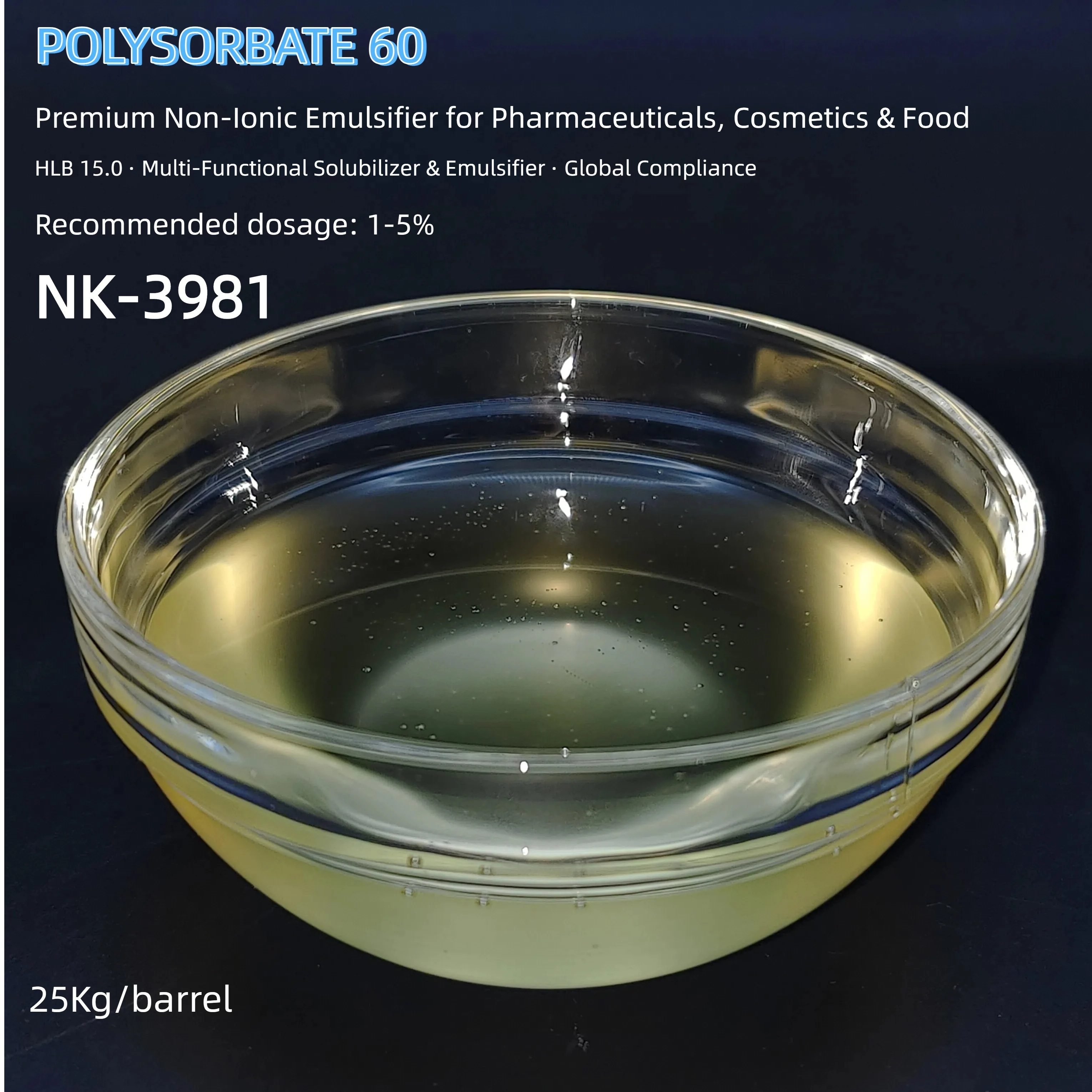 POLYSORBATE 60: Premium Non-Ionic Emulsifier for Pharmaceuticals, Cosmetics & Food 1
