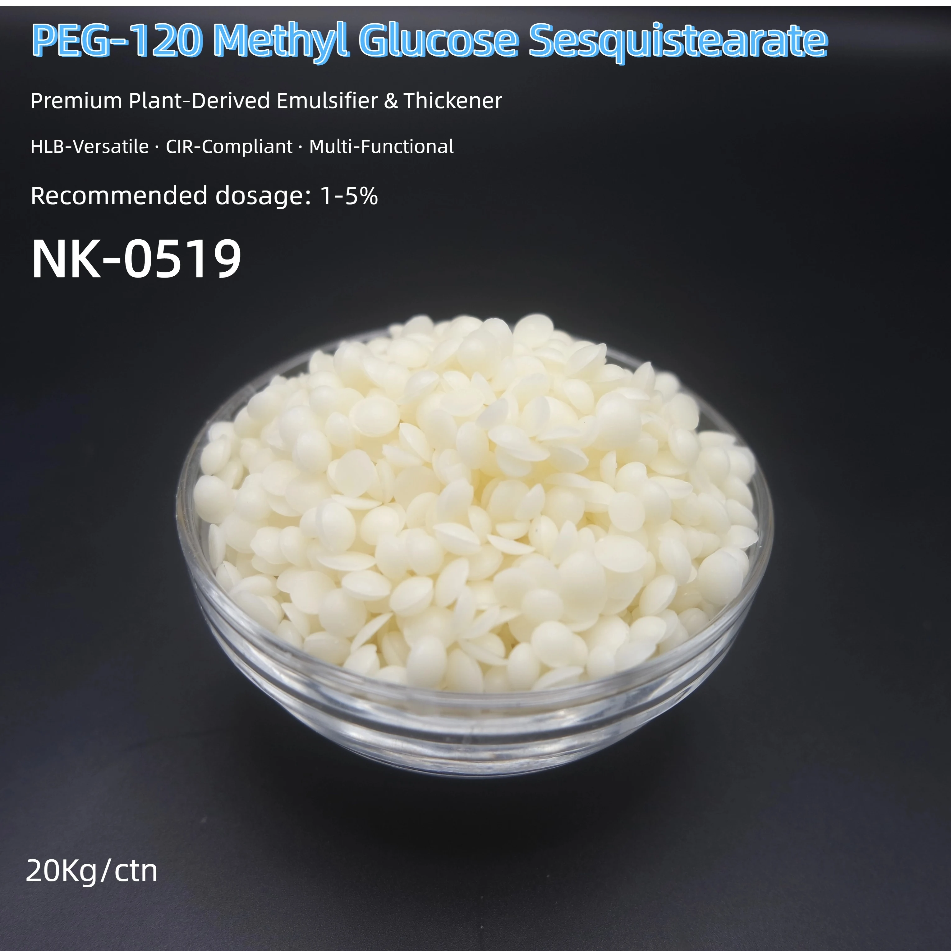 PEG-120 Methyl Glucose Sesquistearate: Premium Plant-Derived Emulsifier & Thickener 1