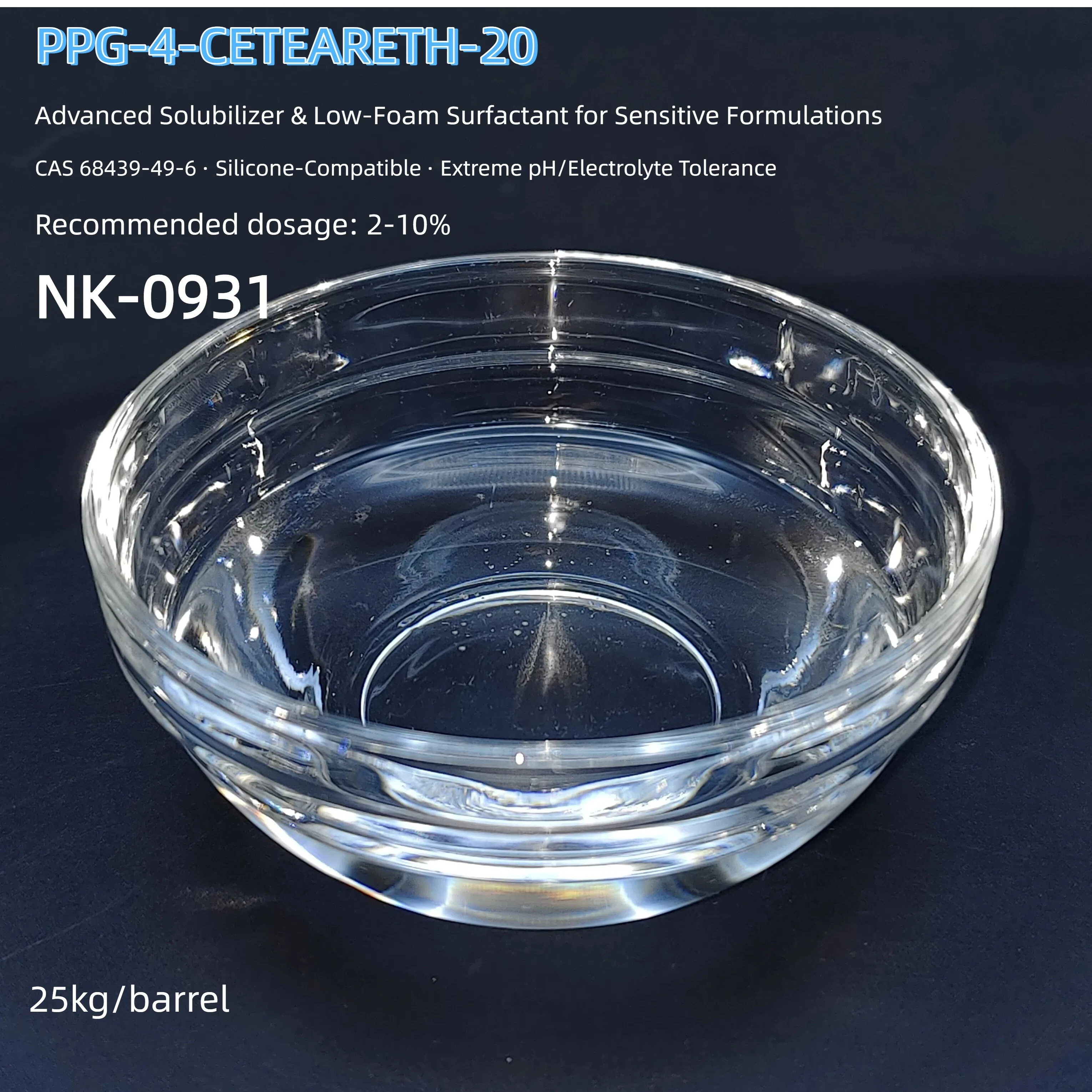 PPG-4-CETEARETH-20: Advanced Solubilizer & Low-Foam Surfactant for Sensitive Formulations 1