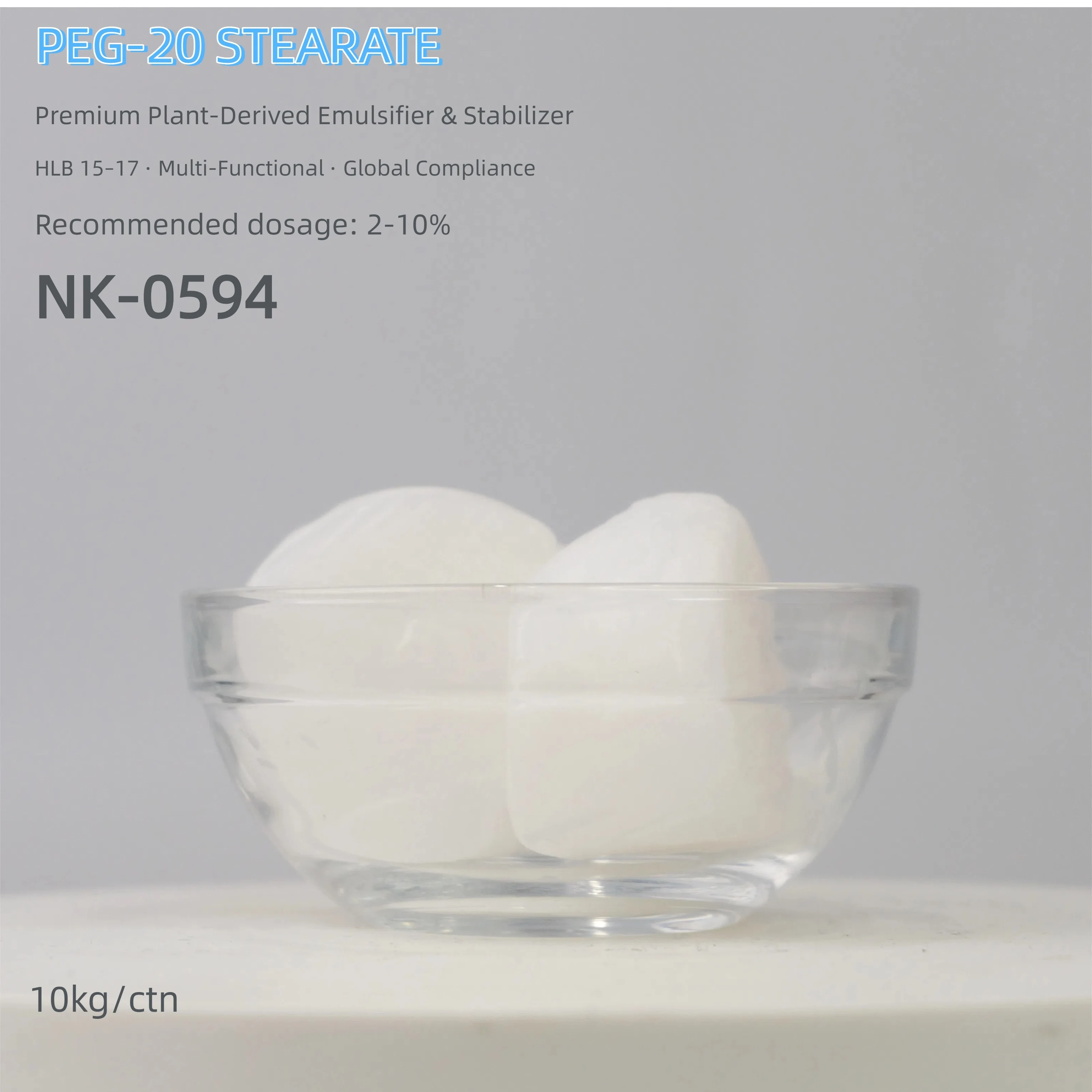 PEG-20 STEARATE: Premium Plant-Derived Emulsifier & Stabilizer 1
