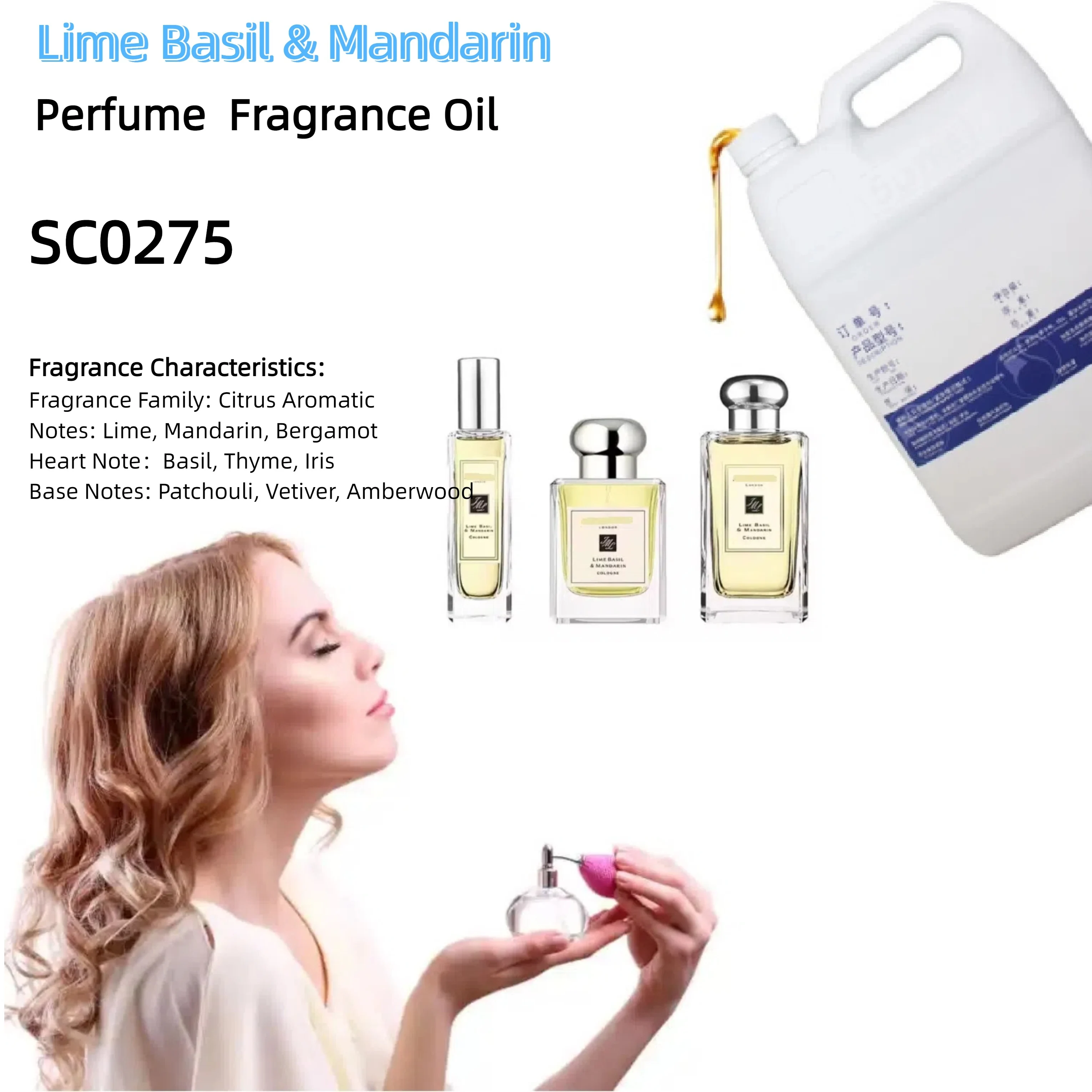 Lime Basil & Mandarin Cologne Perfume Fragrance Oil - Premium Raw Material for Luxury Perfumery 1