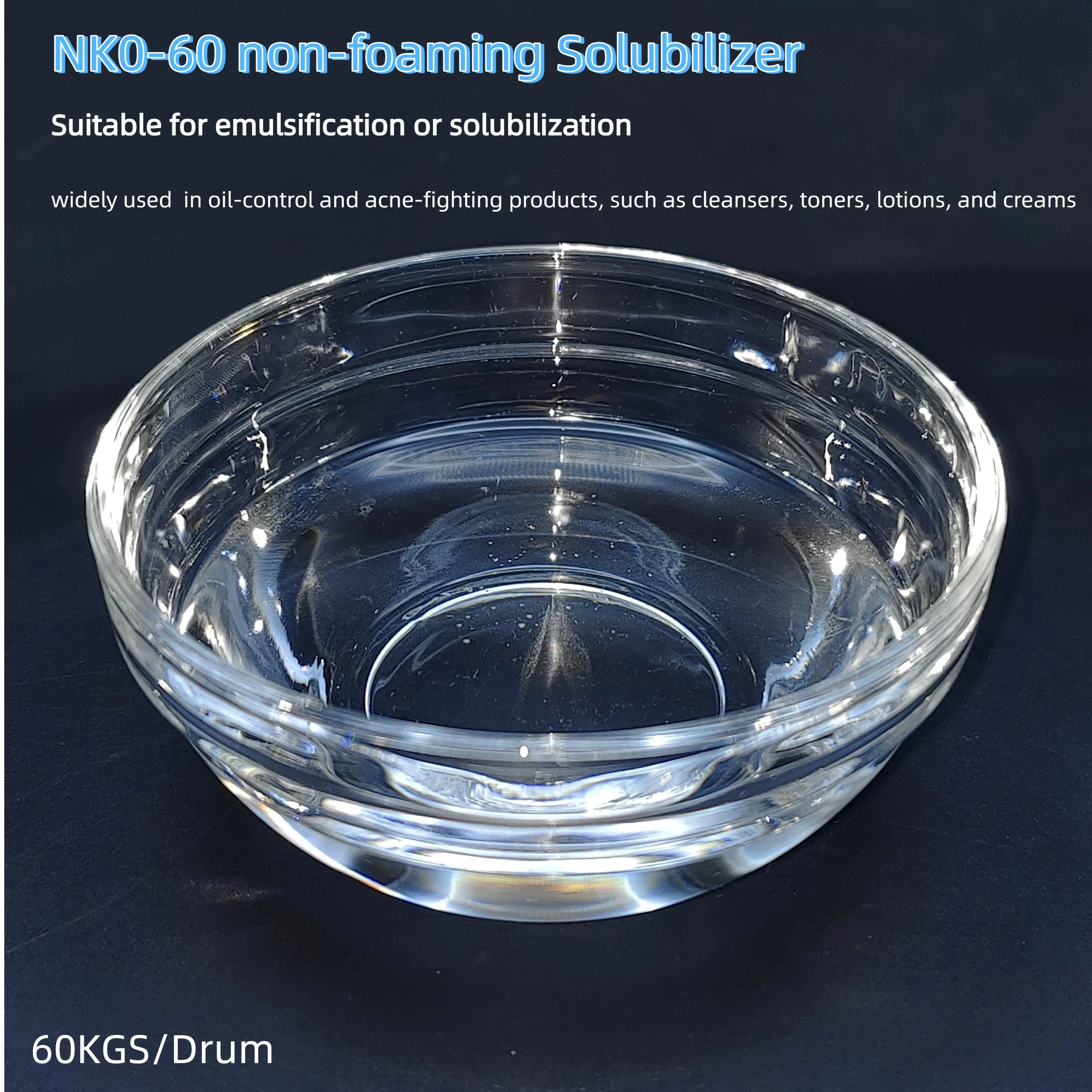 NK0-60 Non-Foaming Solubilizer: The Advanced Solution for Alcohol-Free & Low-Foam Formulations for your perfumes, colognes, mosquito repellents, fragrances 1