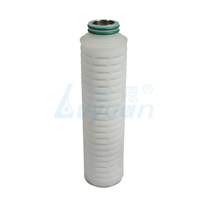 Cartucho filtrante de agua plisado con membrana de PTFE y anillo interno de refuerzo de acero inoxidable 1
