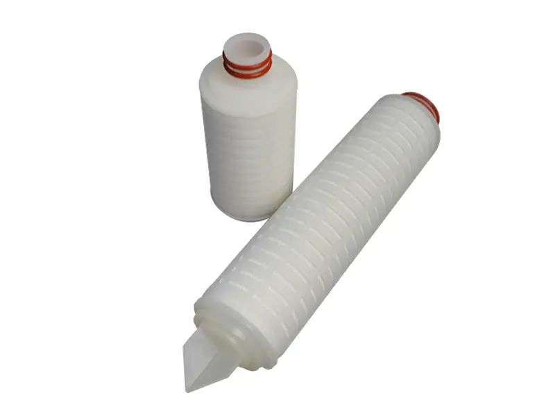 PTFE membrane pleated water filter cartridge with internal stainless steel reinforcing ring 10