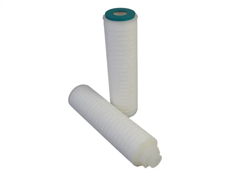 PTFE membrane pleated water filter cartridge with internal stainless steel reinforcing ring 9