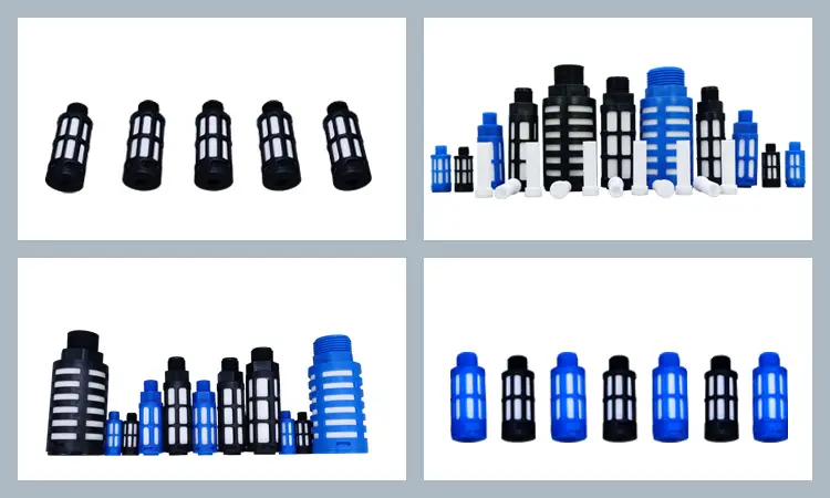 Exhaust control pneumatic PE plastic silencer muffler 7