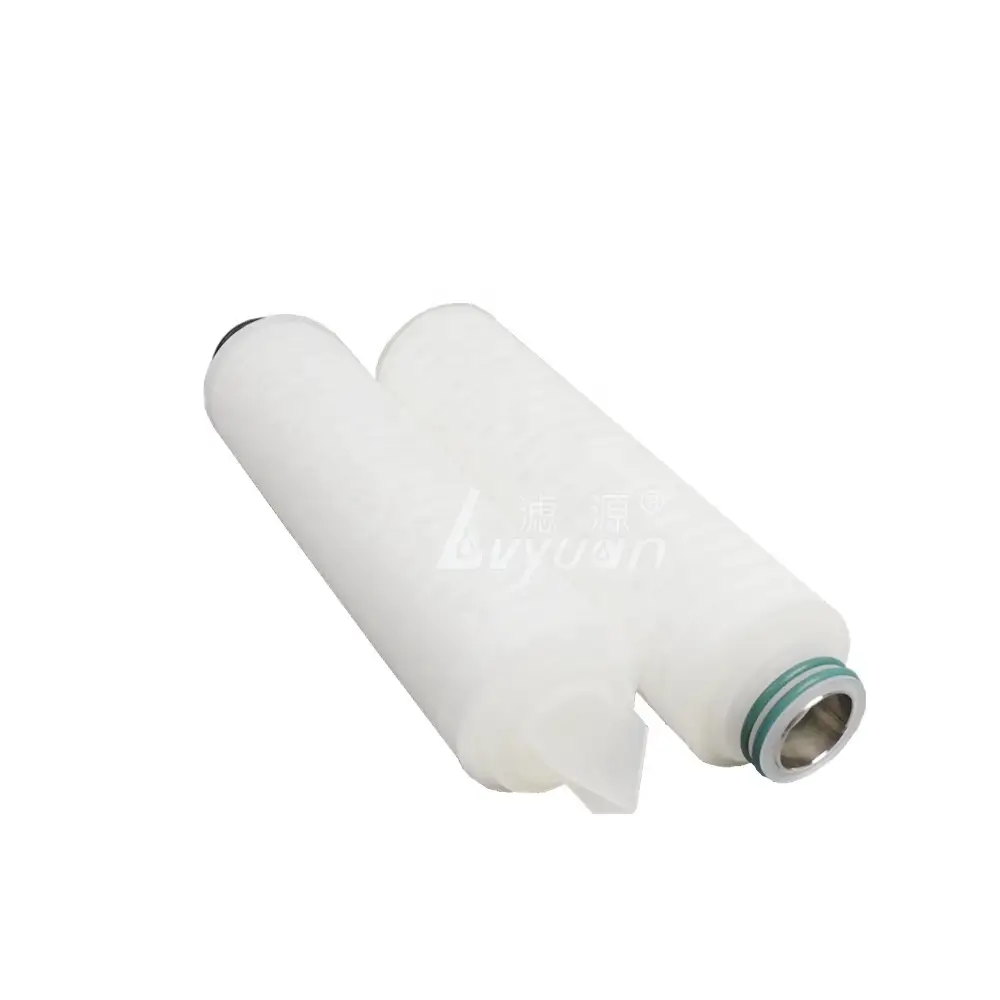 0.2um PP PTFE PVDF PES NAYLON 5/10/20 inç kıvrımlı membran su filtresi, DOE SOE uç kapaklı 1